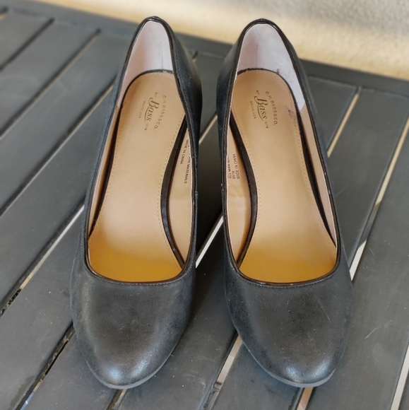 Bass Dorothy Black Wedge Heels Sz 10 - Picture 3 of 9